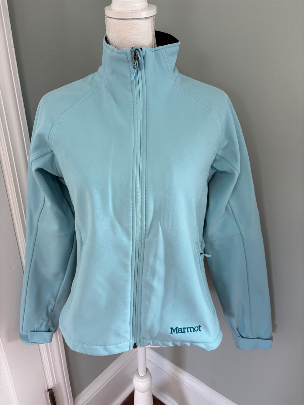 Marmot Gravity Pale Aqua Full-Zip Soft Shell Jacket Size Large